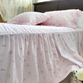 法式韩式田园公主风小玫瑰纯棉床裙式单双人全棉单件床裙床罩床单