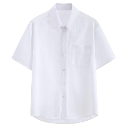 日本良品男JK夏季短袖白色衬衫日系纯棉尖领青年商务衬衣长袖上衣