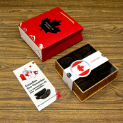 进口加拿大海参包装盒礼品盒红极参阿拉斯加红刺参手提袋册子英文