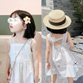 女童蕾丝连衣裙韩版中小儿童装白色公主裙小女孩夏季无袖背心裙子