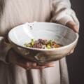 日式简约创意动物陶土面碗商用沙拉碗大汤碗米线碗大