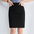 夏季2023新款半身长裙女黑色短裙气质工装裙修身灰色开叉包臀裙子