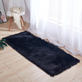 仿羊毛地毯黑色长毛绒客厅茶几地垫卧室床边脚垫橱窗装饰拍照垫子