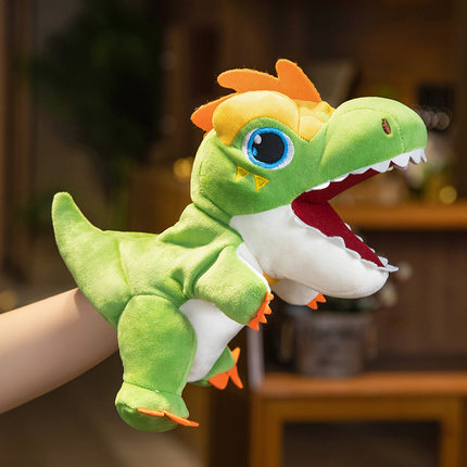 恐龙手偶腹语动物教具儿童毛绒玩具互动嘴巴能动张嘴霸王龙小玩偶