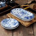 4个盘子陶瓷菜盘套装餐具组合水果盘家用圆形可爱小吃饺子菜碟子