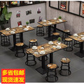 快餐饭店桌椅组合简约饭桌长方形餐桌餐饮餐厅餐馆食堂小吃店商用