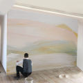 米柔北欧手绘艺术涂鸦壁纸客厅电视背景墙纸定制壁画卧室无缝墙布