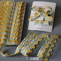 1.2cm米白底黄色花朵提花带织带丝带彩带做手工蝴蝶结发夹diy材料