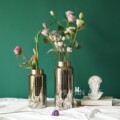 北欧轻奢电镀金花瓶花器家居样板房间客厅装饰桌面装饰花瓶摆件