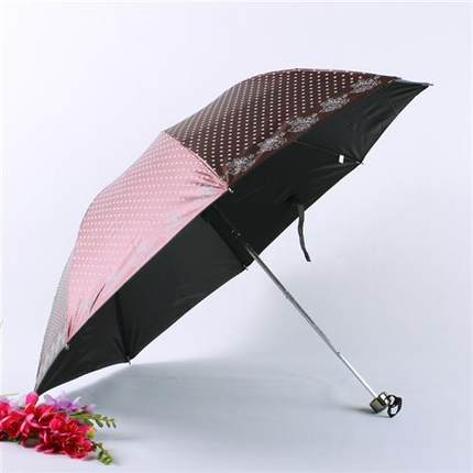 精品折叠黑胶晴雨伞 圆点时尚 遮阳伞 厂家来样稿图订做内外贸伞