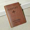复古头层牛皮证件夹男士真皮护照包机票夹女士旅行收纳证件夹纯色