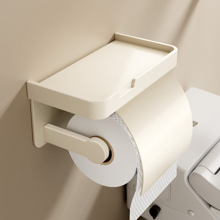 奶油风卫生间纸巾盒壁挂式厕所纸巾架浴室免打孔防水厕纸盒卷纸架