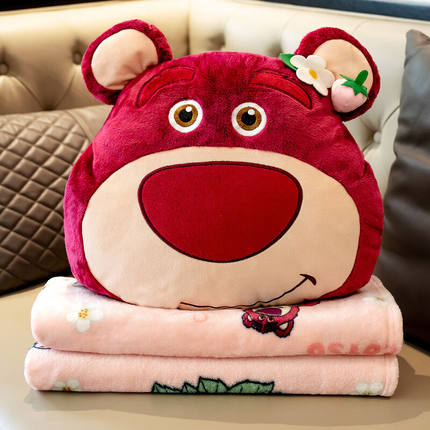达克鸭草莓熊抱枕被子两用暖手三合一办公室靠枕午睡枕头学生宿舍