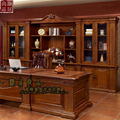 美式实木书柜书橱组合高端复古雕花办公室落地书架收纳柜储物柜