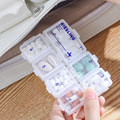 日本KM.6113.迷你小格药盒便携式药片存储盒透明装药盒子可放口袋