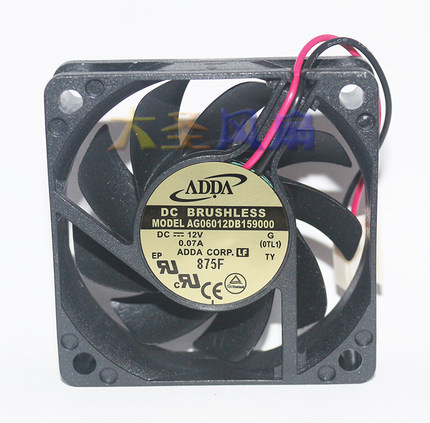 ADDA AG06012DB159000 3线 12V 0.07A 6015超静音CPU主板散热风扇