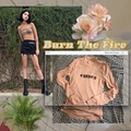 BurnTheFire自制2019新款包邮INS欧美裸色网纱90s复古土酷打底T恤