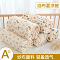 韩国ins婴童A类纱布夹棉空调被盖被春夏薄款幼儿园宝宝童被夏凉被