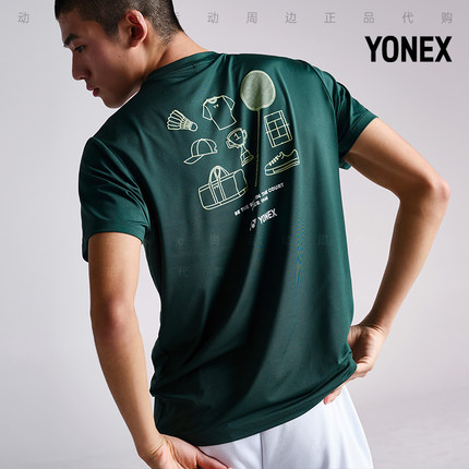 2024春夏新款YONEX尤尼克斯韩国羽毛球服短袖男女款透气吸汗T恤3