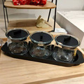 宜家 瑟勒布列达调味罐3个装带勺子 玻璃厨房盐糖味精分类调料盒