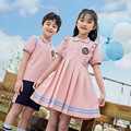 小学生校服班服夏季短袖运动套装幼儿园园服夏装学院风女童连衣裙