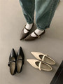 韩国chic女鞋2023年新款东大门复古英伦风尖头低跟小皮鞋女鞋子