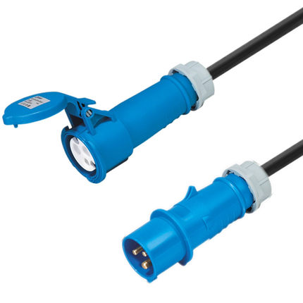 IEC309蓝色工业插头连接器公母对接延长线16A/32A机房PDU电源线