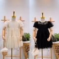 品牌童装2022夏装新款女童韩版六一演出纱裙礼服裙蕾丝连衣裙