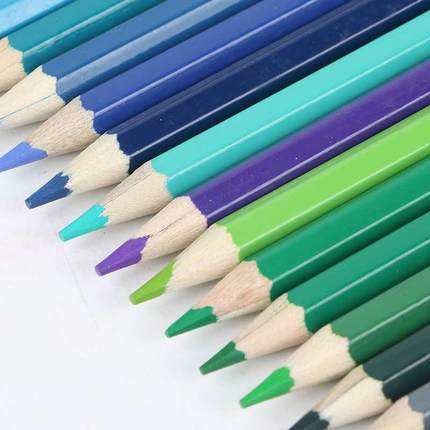 彩色铅笔48色水溶性彩铅笔专业手绘笔帘套装小学生初学者绘画可擦