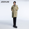 2折特卖款 jessyline女装冬季专柜新品 杰茜莱绿色羊毛呢大衣外套