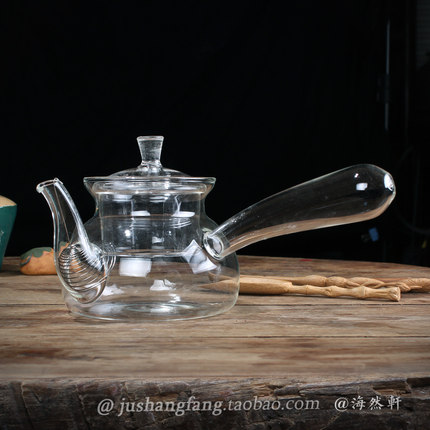 加厚耐热玻璃烧水壶高硼硅玻璃茶壶泡茶壶煮茶壶酒精炉酥油灯专用