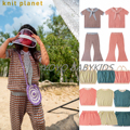 Knit Planet 儿童针织轻薄舒适条纹短袖T恤吊带背心喇叭裤