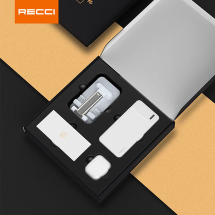 公司企业定制锐思（Recci）礼品套装蓝牙无线耳机+充电宝移动电源