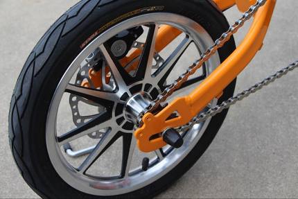 促销14寸16寸一体铝合金轮组自行车前后铝轮轮胎折叠车一体轮毂