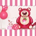 小红书同款草莓熊气球卡通爆款周岁儿童宝宝派对装饰场景布置道具