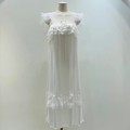 LUNALUZ韩国代购2023年夏季白色甜美蕾丝公主风吊带睡裙家居服女