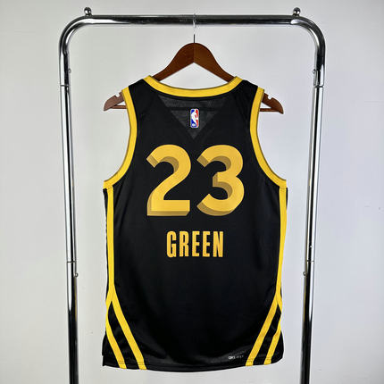 23-24新赛季勇士队23号格林球衣 Draymond Green热压城市版篮球服