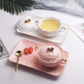糖水燕窝碗甜品碗精致套装欧式小奢华陶瓷盅碗家用餐具酸奶碗带盖