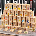 木质圆角双面汉字拼音识字多米诺骨牌100片 儿童早教益智力玩具