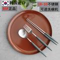 韩国进口BSF不锈钢勺筷叉套装18-10医用级 女士学生儿童餐具西餐