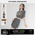 EPTISON时尚套装女2024年夏季新款洋气减龄运动风上衣短裙两件套