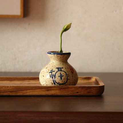 日式创意绿萝花插水培植物花器茶宠摆件花瓶迷你容器花盆桌面装饰