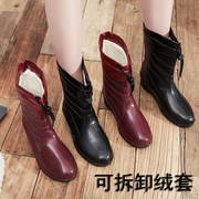 雨鞋女士韩版时尚成人防滑加绒保暖雨靴短筒水鞋中筒水靴冬季胶鞋