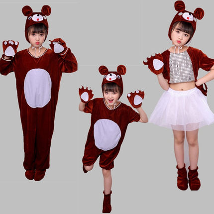 六一三只小熊演出服儿童动物表演狗熊卡通装扮幼儿舞蹈蓬蓬裙女孩