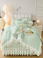 直销冬季牛奶绒床裙四件套被套欧式床罩1 8m米床席梦思床套加厚床