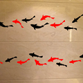 防水耐磨招财鱼贴纸地砖地贴装饰补瑕疵海豚地板玻璃贴小鱼墙贴纸
