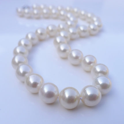 正圆强光天然大珍珠10-11-12mm项链正品包邮送妈妈婆婆礼物母亲节