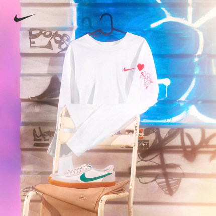 Nike耐克官方男子长袖T恤情侣纯棉印花休闲叠搭刺绣FV3994