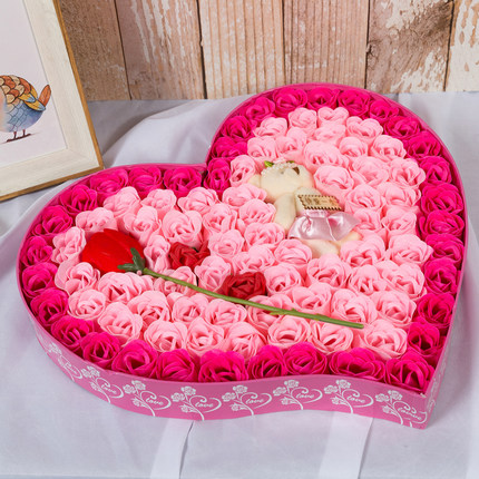 浪漫情人生日教师节礼物女生创意肥皂玫瑰520香皂花束心形礼盒