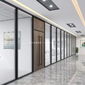 惠州写字楼定制办公室玻璃隔断墙铝合金钢化百叶帘隔间玻璃门